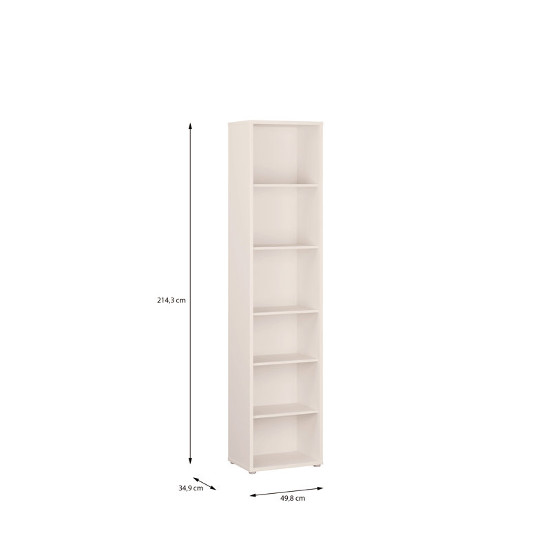 Rylon Bookcase, (5 Shelves) 214.3cm.H x 214.3cm.W x 214.3cm.D, Beige