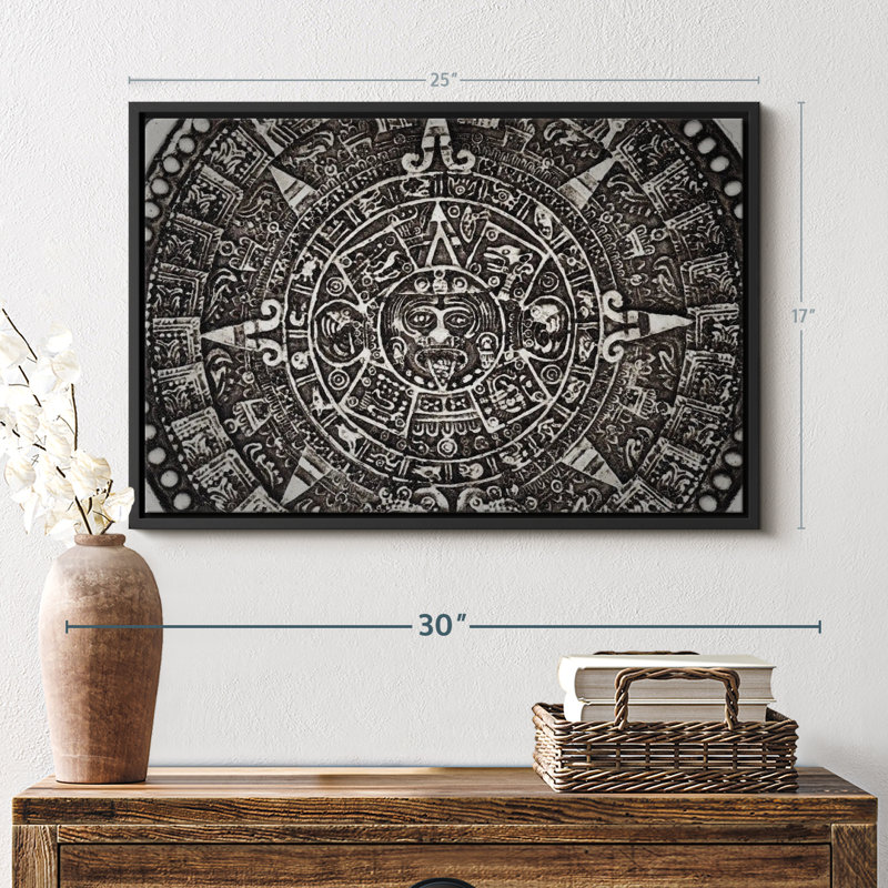 Éléments décoratifs «Black Mayan Calendrier Wall Art», H 17 po x l 25 po