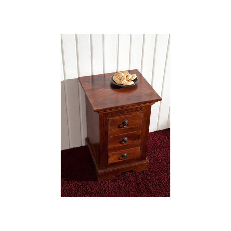 Oxford Solid Wood 40cm W 3 - Drawer Chest of Drawers, Brown