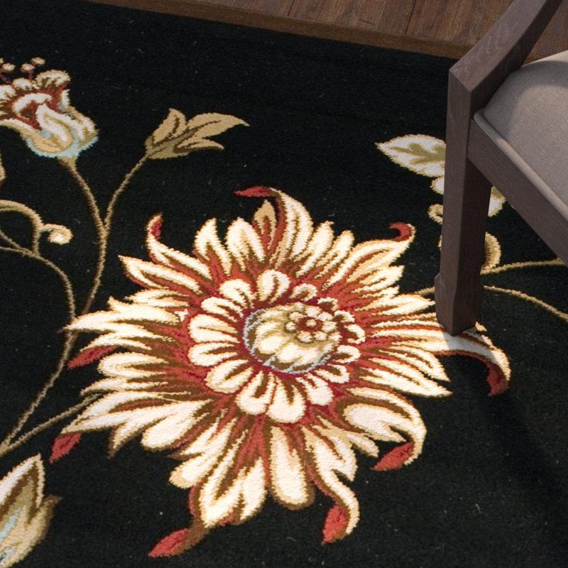 Tapis à motif floral Carolane, Rectangle 4 pi x 6 pi