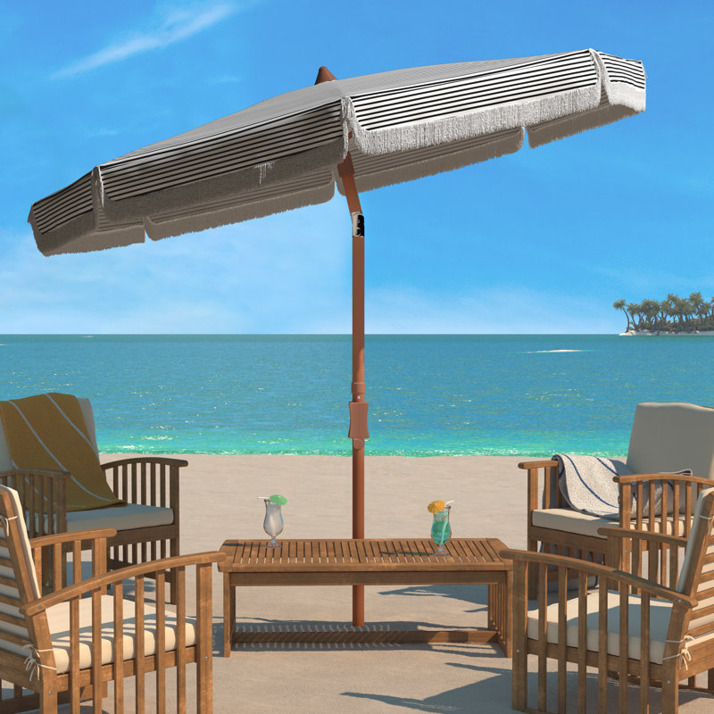 Parasol 6,5 pi Arondell, Rayure noir / blanche