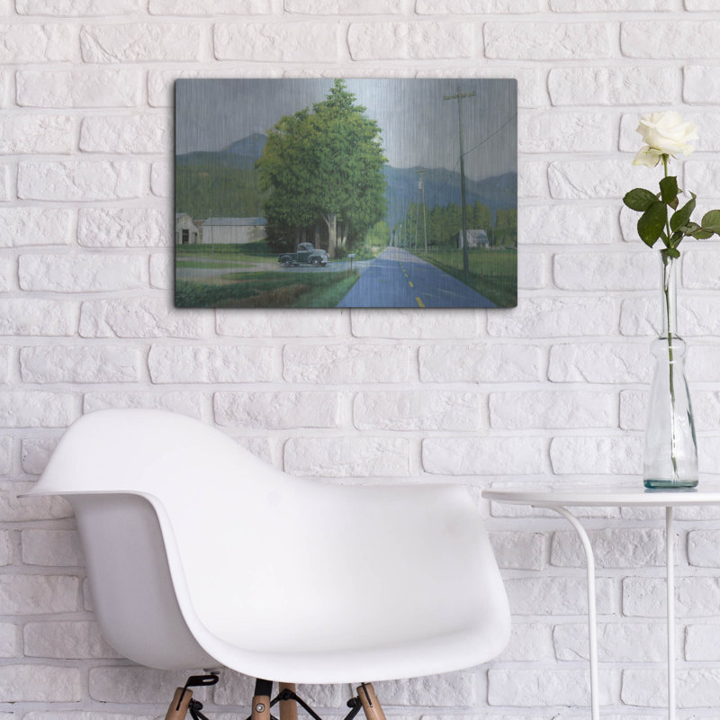 «Going To Town» par Wellington Studio, art mural en métal, H 12 po x l 16 po