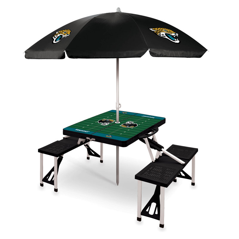 NFL Patio Dining Set with Rectangular Table, Jacksonville Jaguars, Black