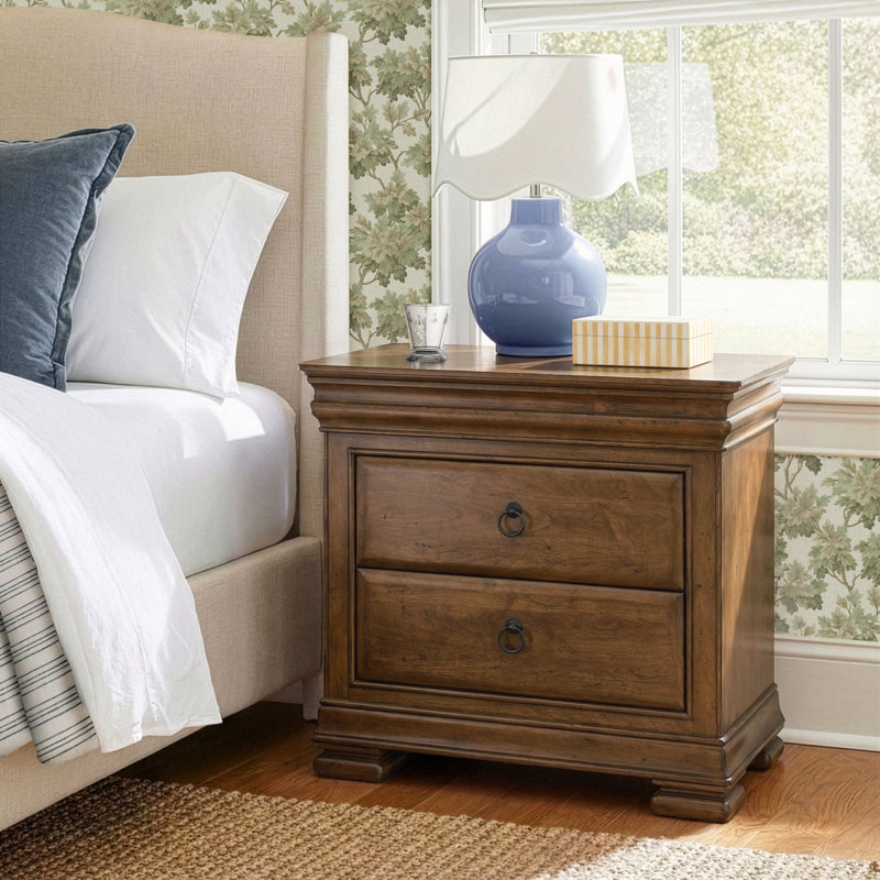 Briar 2 - Drawer Solid Wood Nightstand, Cognac