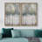 Abstract Forest " Pastel Teal Gold Forest Tree " 2 - Pieces-75068563-75068562