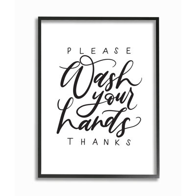 «What Your Hands Expression Polite Bathroom Sentiment» par Amanda Houston, impression sur toile
