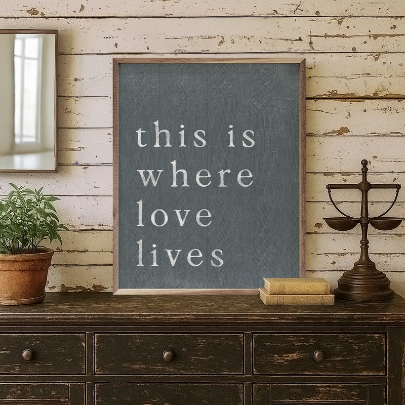 Where Love Lives - bleu, H 40 po x l 32 po, Bleu