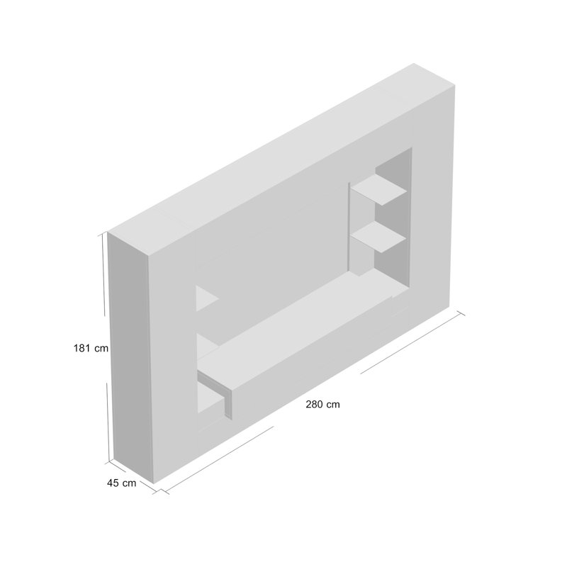 Kirsty Unfinished Entertainment Centre for TVs up to 65", White/Cement