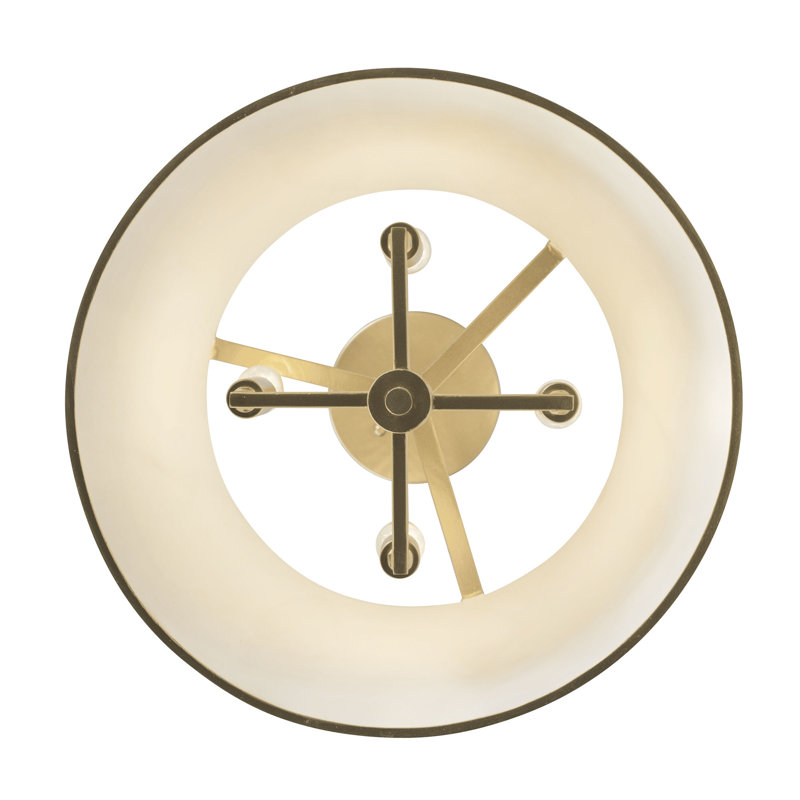 Coco 4-Light Semi-Flush Ceiling Light, Matte White/French Gold, Matte White