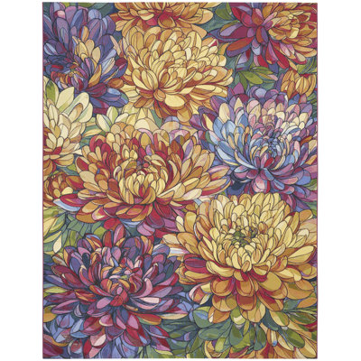Nourison Color Splash 4' x 6' Multicolor Outdoor Rug