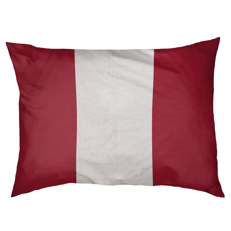 Coussin Arizona, Moyen (l 40 po x P 30 po x H 6,5 po), Rouge / blanc