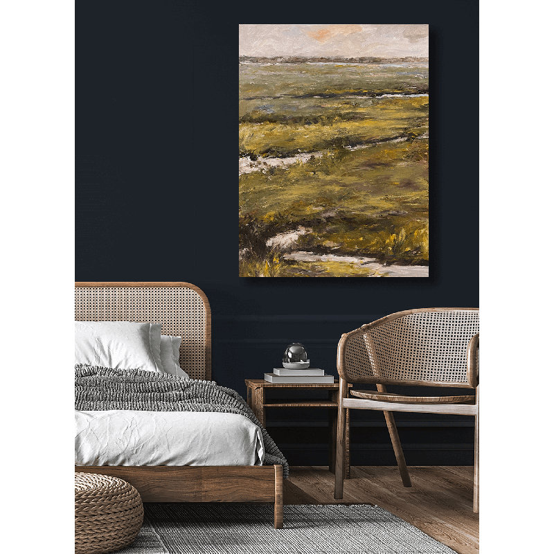 Winding Water On Giclee Canvas Hand Embellished Art, 60" H x 40" W x 1.5" D, Unframed