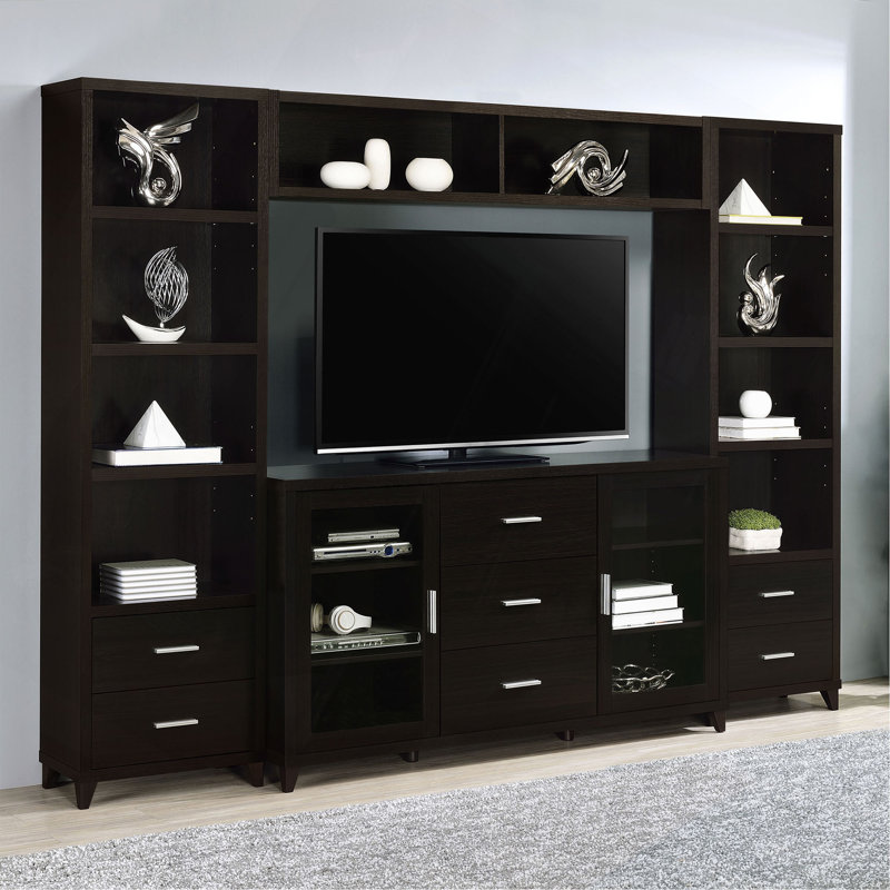 Barnaby Cappuccino 4-Piece Rectangular Entertainment Center