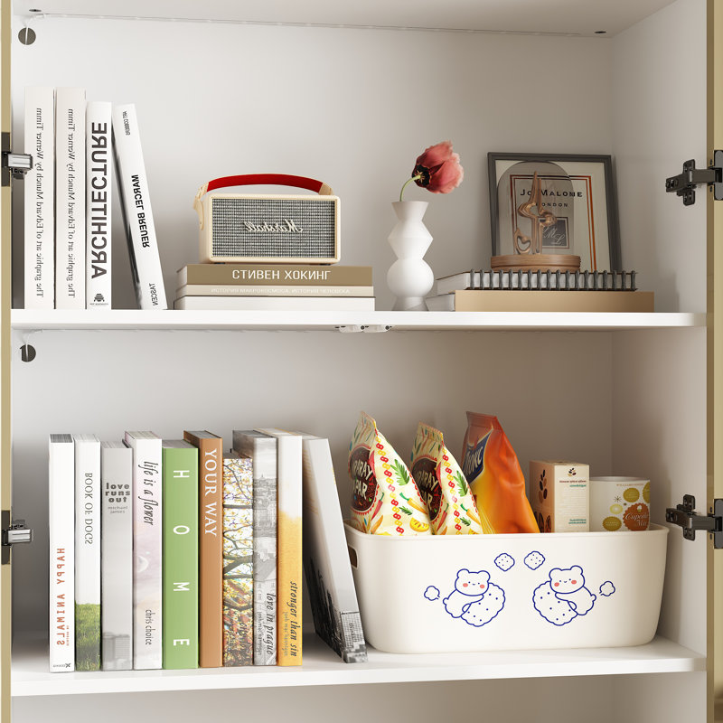 78.7'' H X 63'' W 2-Drawer Bookcase With Glass Doors And LED Light, White/Gold