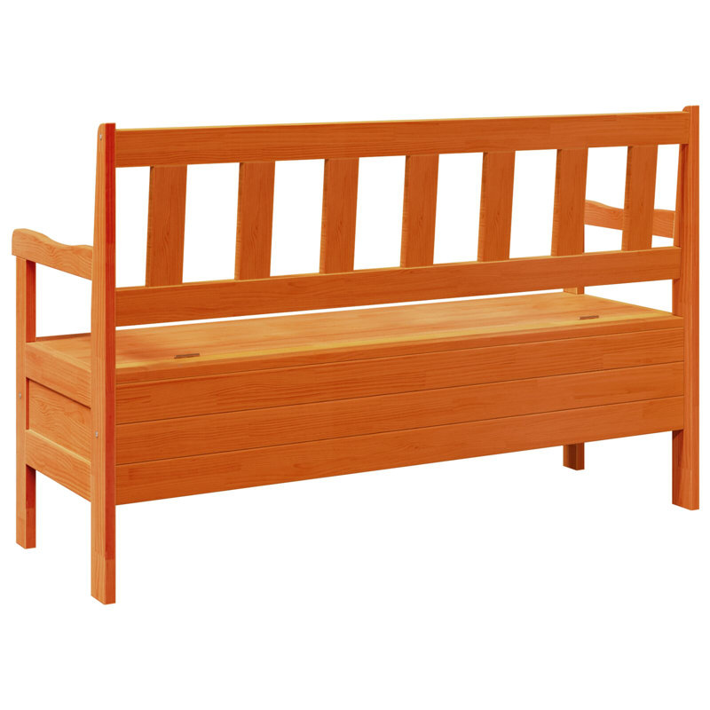 Solid Wood Outdoor Bench, Brown