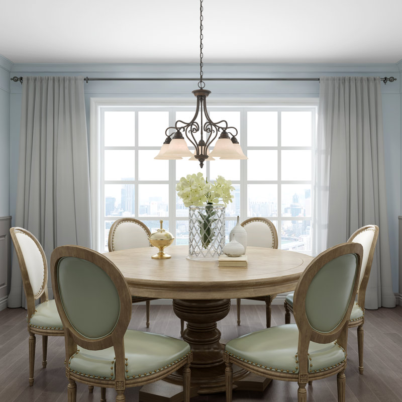 Aquala 5 - Light Dimmable Classic / Traditional Chandelier, Imperial Bronze