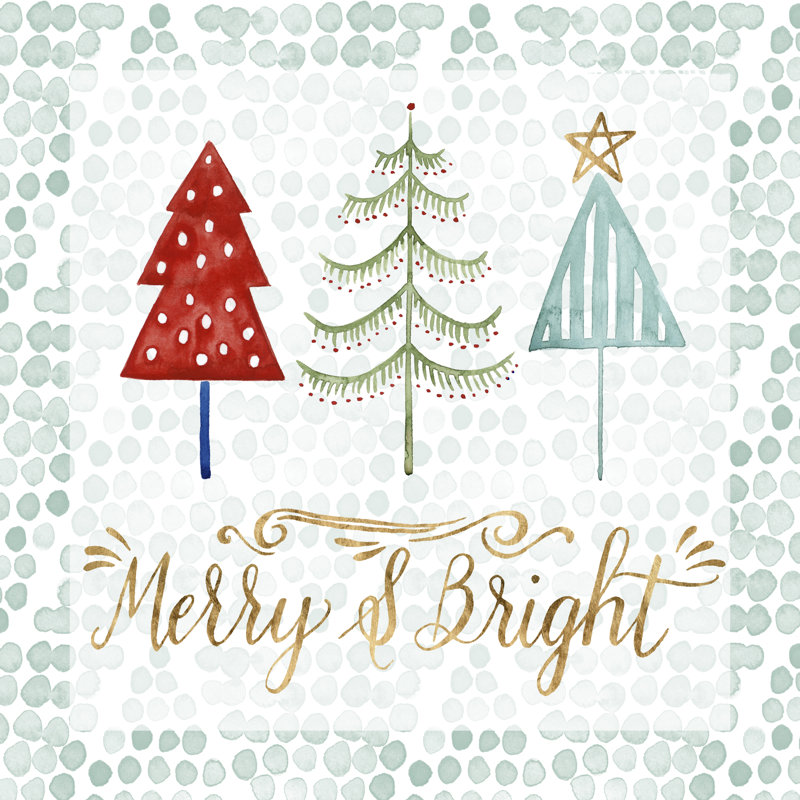 Christmas Tree Whimsy III by Grace Popp - Wrapped Canvas Print, 30cm H x 30cm W