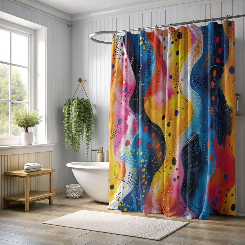 Motif spirituel - Rideau de douche Premium, H 74 po x l 71 po