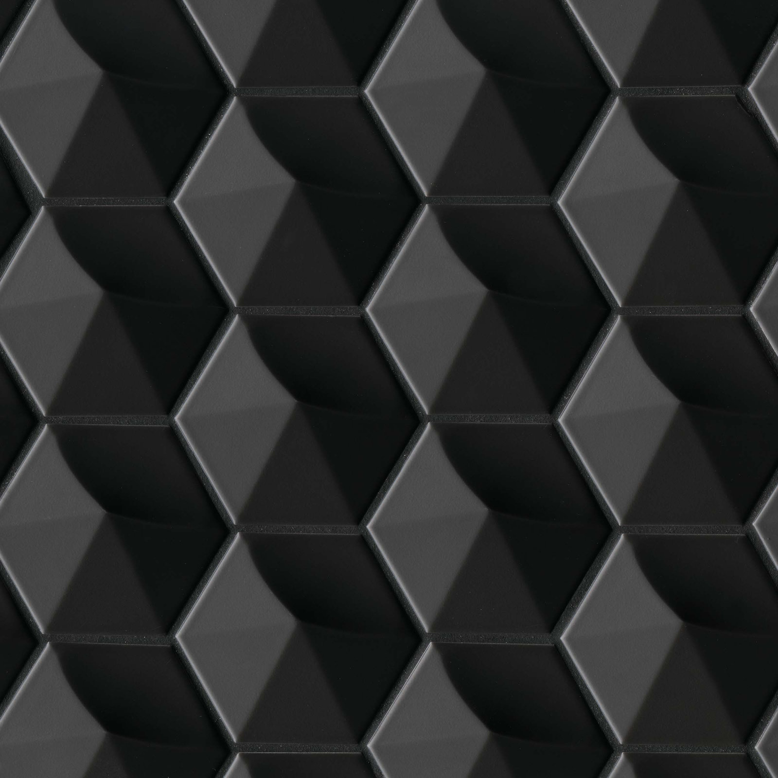 Hedron 4" x 5" Ceramic Tile, Black