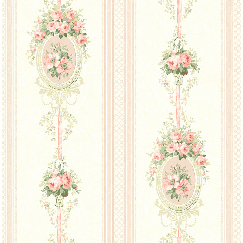 Tyrion Floral Roll, Rose/Ivory