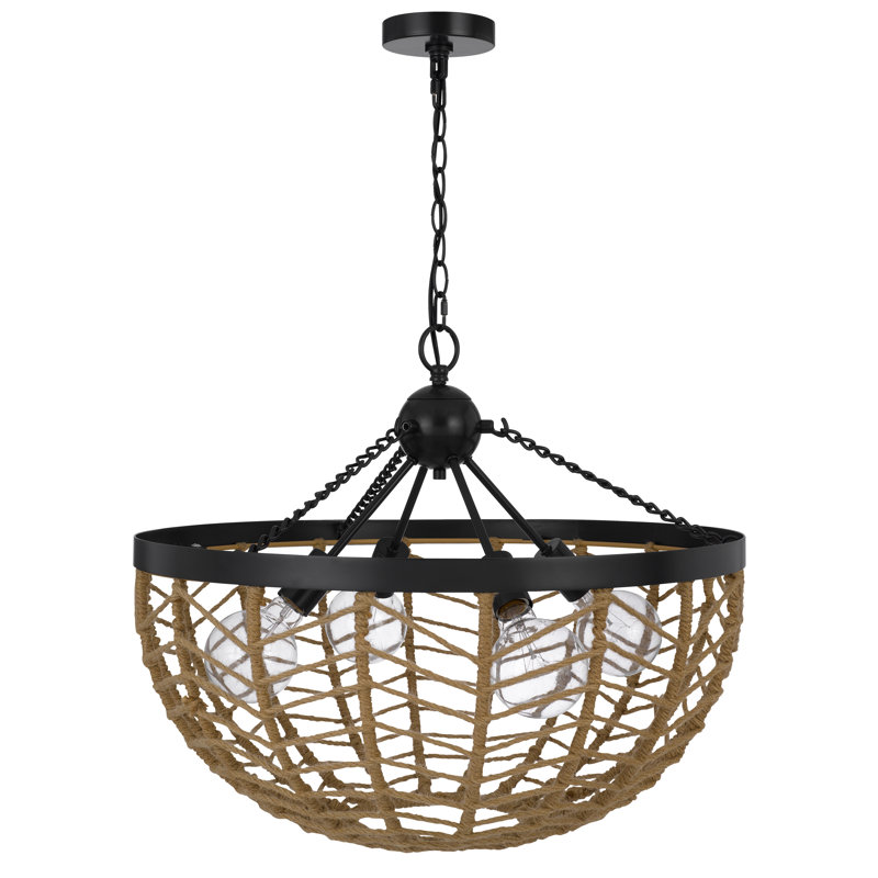 Luminaire suspendu noir à 4 lumières Ayami