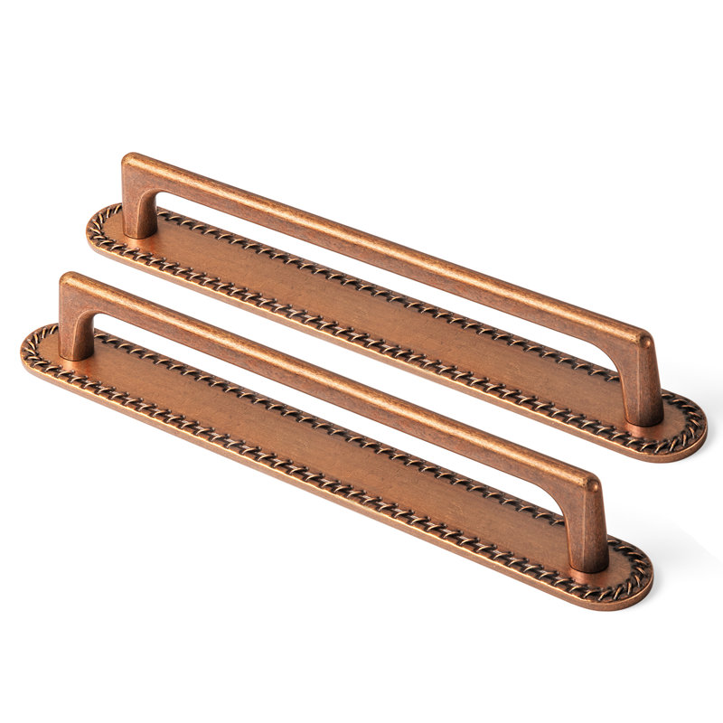 Classical Cabinet Bar Pull With Backplate Multipack, 7 5/6", Antique Copper
