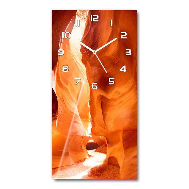 Jacquez Glass Wall Clock, Orange/White
