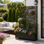 Lit de jardin surélevé en métal avec roues et treillis 73 po x 47 po x 16 po Boîte à fleurs pour grimper les légumes, la vigne et l'écran d'intimité avec drainage