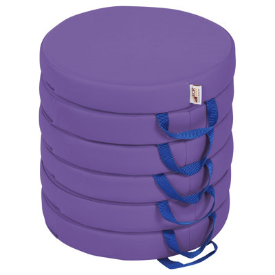 ECR4Kids SoftZone Round Floor Cushions with Handle, Flexible Seating, 6-Piece