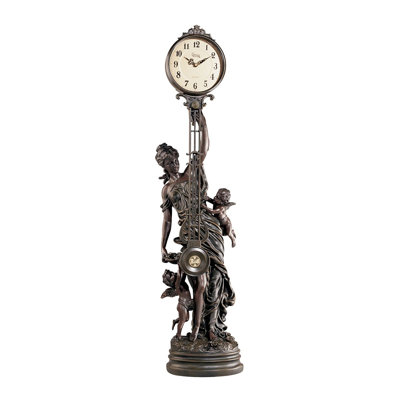 Grand-Scale Flora Sculptural Swinging Pendulum Clock