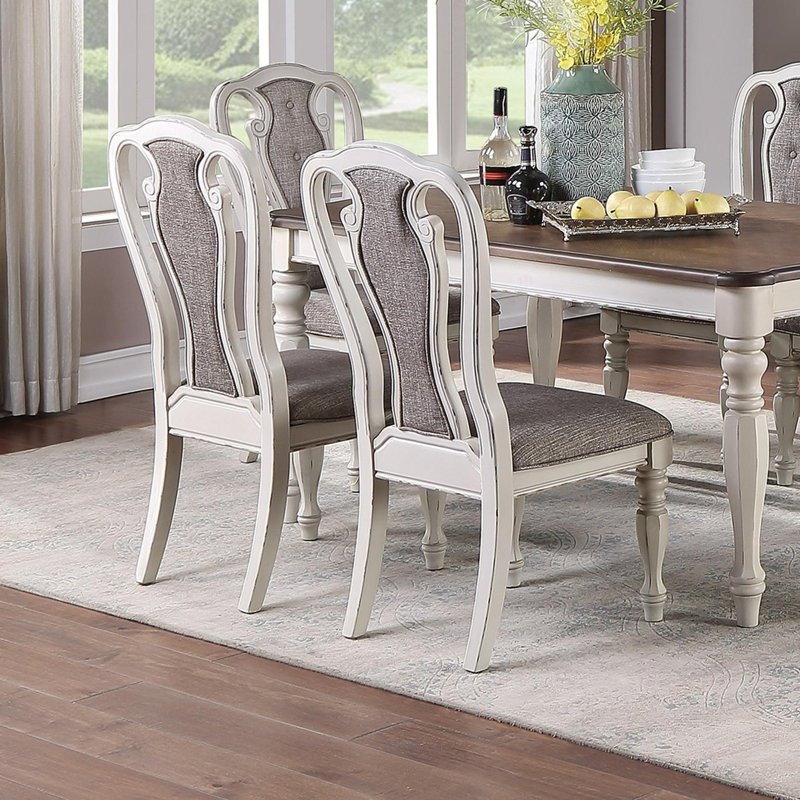 Transitional Style 7pc Dining Set, Antique White