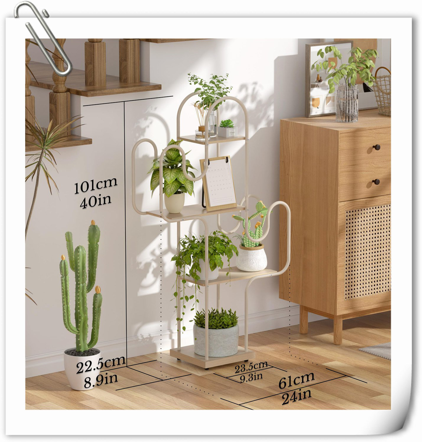 Latitude Run® Cactus Palaiseur Indoor, Corner Plant Shelf For Indoor ...