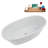 60" Streamline Soaking Glossy White Freestanding Tub and Tray With Internal Drain-108298473