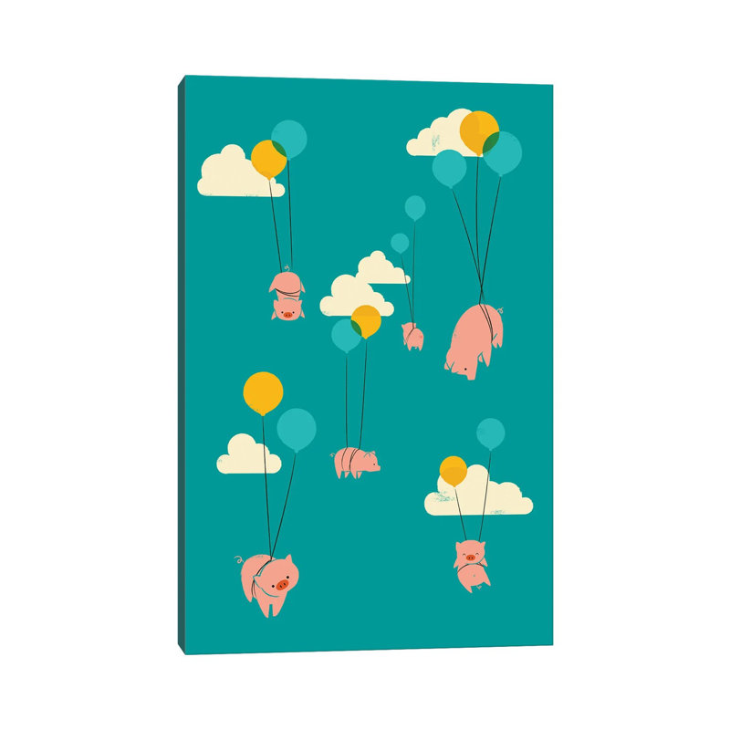Pigs Fly by Jay Fleck - Wrapped Canvas Gallery-Wrapped Canvas Giclée, 20.32 cm H x 30.48 cm W