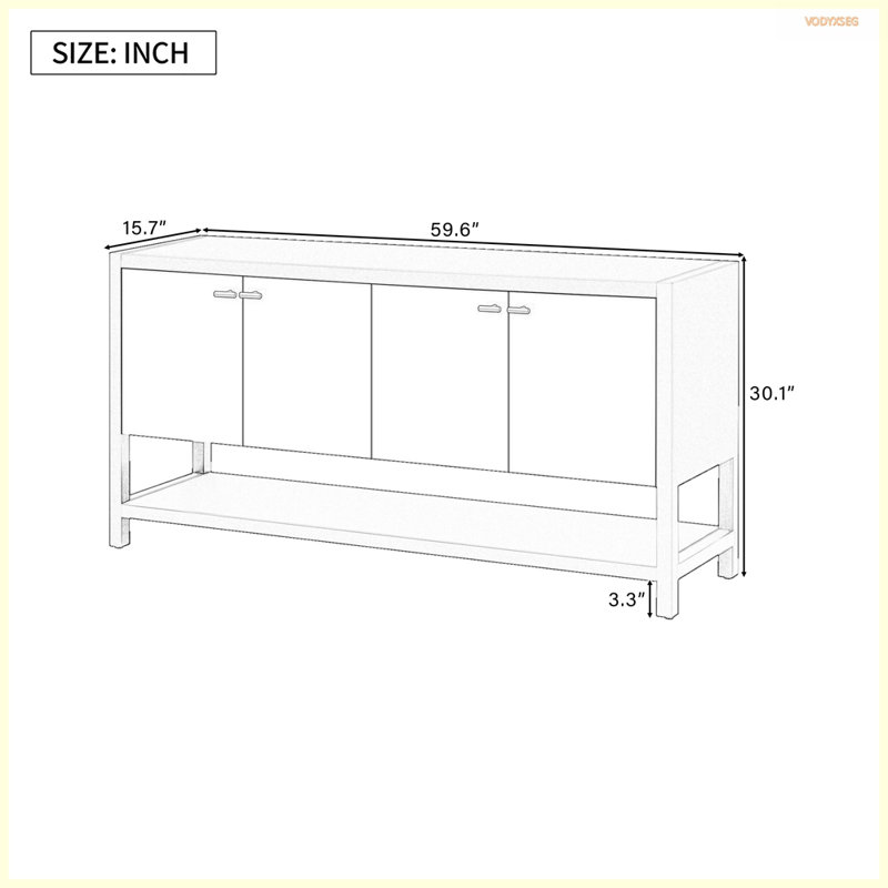U-Style Functional Entryway Console Table with Ample Storage,Suitable for Study,Entrance and Living Room, Black