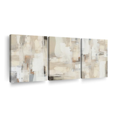 «Abstract Soft Beige Triptych», reproduction sur toile