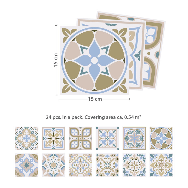 6'' W x 6'' L Vinyl Peel and Stick Field Tile
