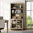 Scarlett 72.1"H X 33.9"W Flesh-Colored Bookcase With Doors, 5 Tier Bookshelf, 72'' Tall Book Case Shelf With Glass Storage Cabinets, Large Bookcases Farmhouse Bookshelves For Living Room Bedroom Home Office Kitchen, 34''-426413947