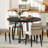 47 Inch Dining Table w/8 Metal Supporting Legs & Cross Base for Dining Room-1466629119-1466629106