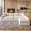 130" Oversized U-Shaped Modular Corduroy Cloud Couch, Plush Compression Sectional Sofa with High-Density Memory Foam, Deep Seat Boneless Sofa, Tool-Free Assembly-1659586742