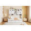 Lit de jour simple en bois avec 2 tiroirs, armoire et tablette tout-en-un-987164700