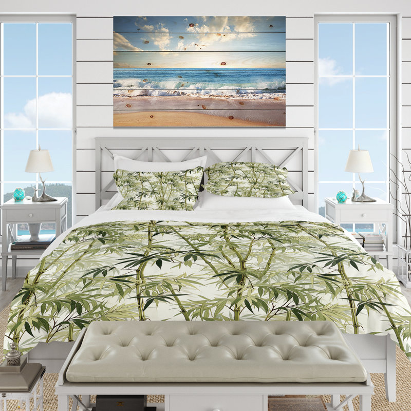 Literie Tropical Zen, Housse de couette pour très grand lit et 2 très