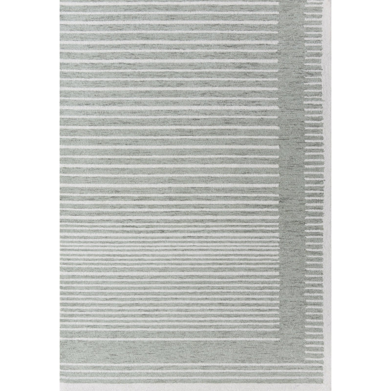 Dusseldorf Handmade Hand Tufted Sage Green/Ivory Area Rug, Rectangle 12' x 15'