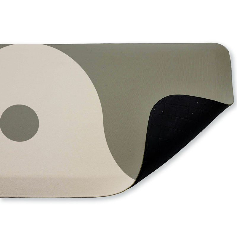 Tapis de sol courbé anti-fatigue Yin Yang, imprimé par Ziwei Li, Curved Neutral Yin Yang Symbol