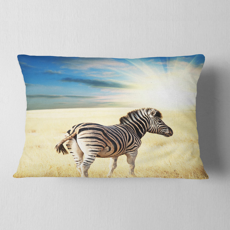Coussin lombaire à zèbre et de soleil africain