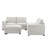 6-piece Wide Arm Multi-shape Upholstered Modular Sofa Cloud couch with Double Reversible Storage Ottoman-2085026558