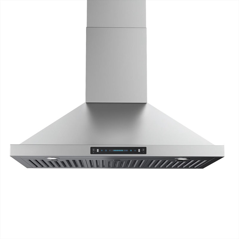 30 po Hotte de cuisine murale convertible 900 CFM en acier inoxydable avec 4 vitesses, geste et télécommande, 30"