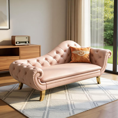Retro luxury leather chaise lounge