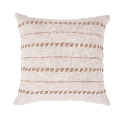 Coussin décoratif en coton tissé 22 po Lago, ivoire / naturel