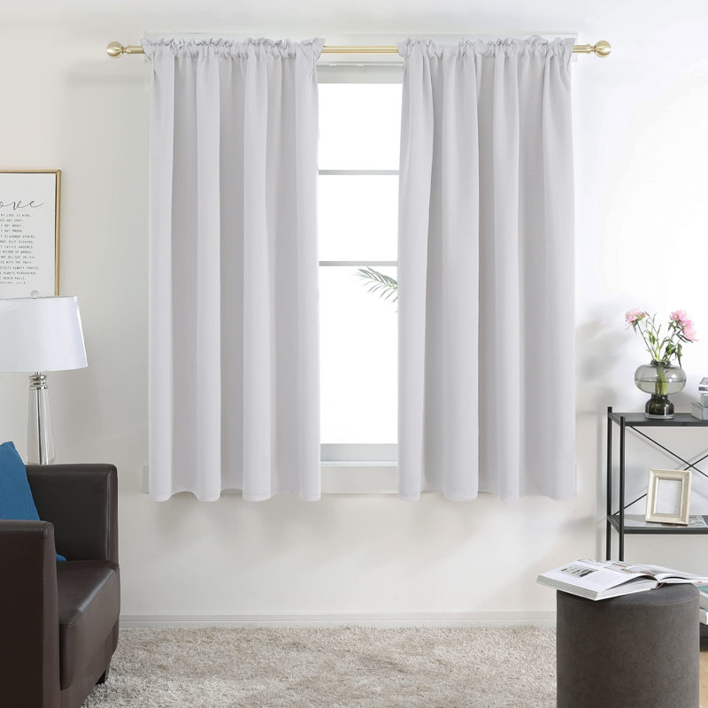 Room Darkening Rod Pocket Thermal Insulated Blackout Curtains (Set of 4), Silver Gray, 52" W x 54" L